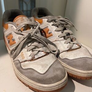 New Balance 550 Men's White, Gray, and Orange Sneakers